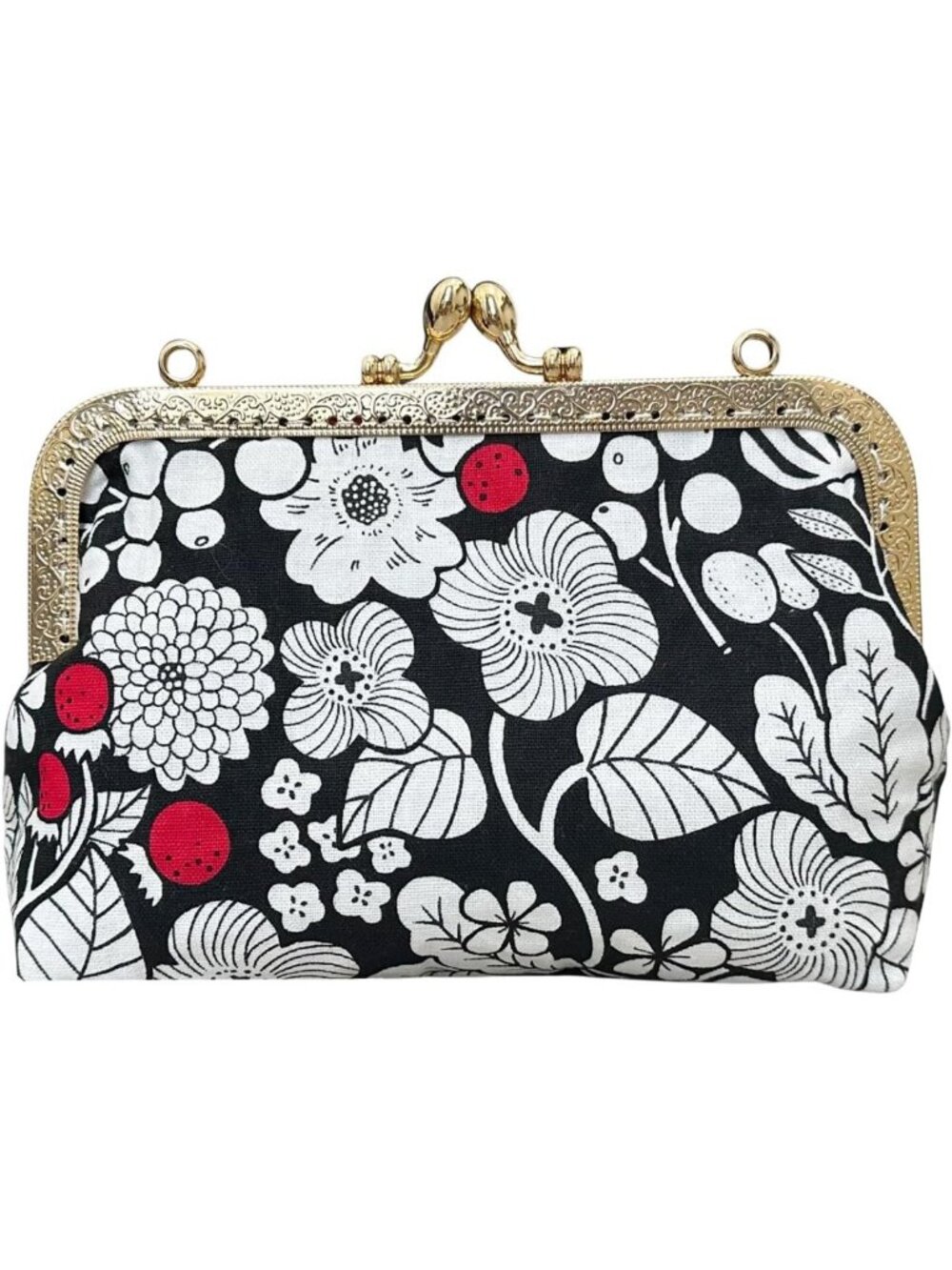 Handmade Cotton Cosmetic Pouch - Cute Kiss-Lock Design, Perfect for Travel